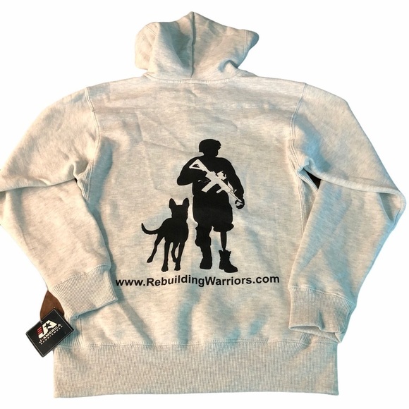 JA America Sportswear Other - JA AMERICA - MENS GRAY WARRIOR/DOG HOODIE SZ S